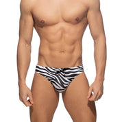 Addicted Zebra Swim Brief Black ADS304