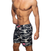 Addicted Camouflage Swim Long Short Grey Camouflage ADS095