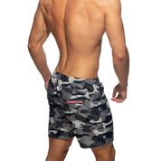 Addicted Camouflage Swim Long Short Grey Camouflage ADS095