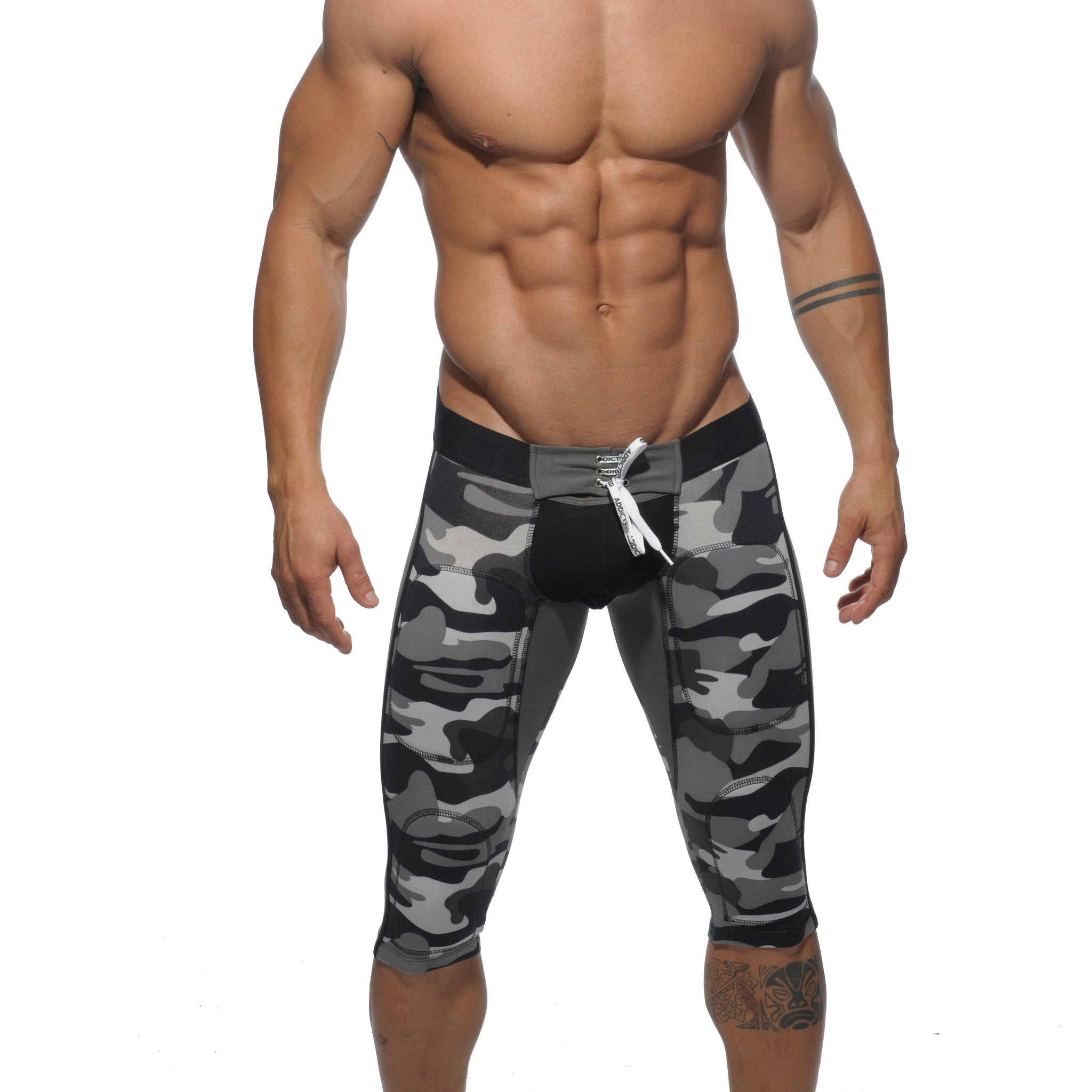 Addicted Fetish Knee Length Pant Grey Camouflage AD235