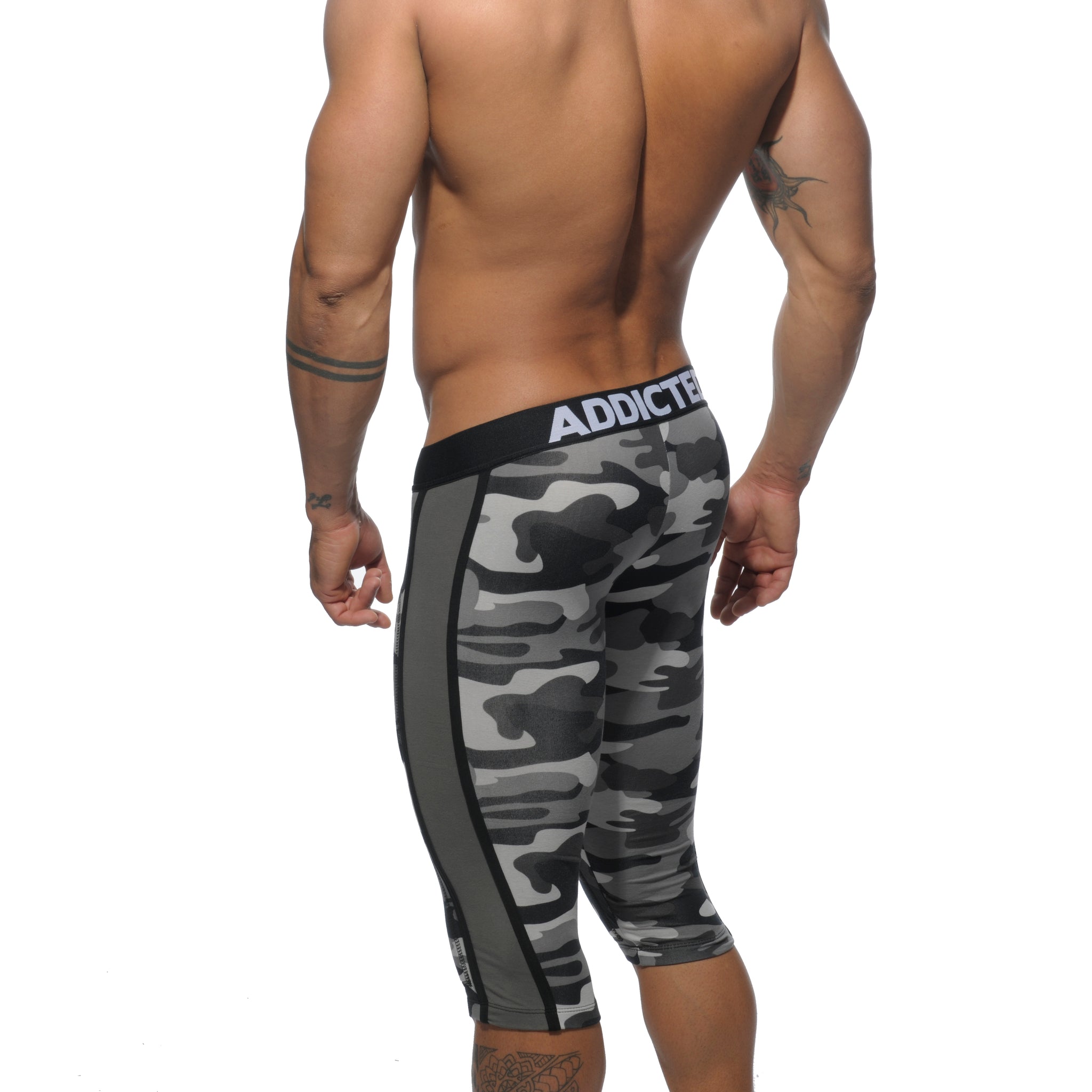 Addicted Fetish Knee Length Pant Grey Camouflage AD235