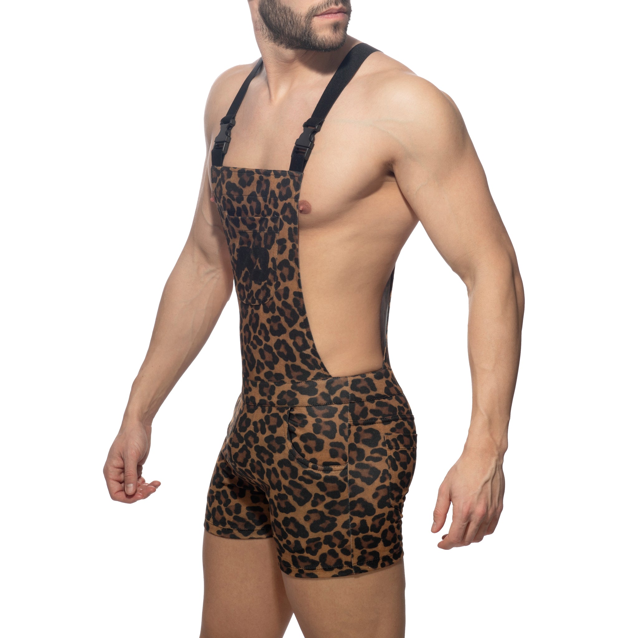 Addicted Leopard Overalls Brown AD1133