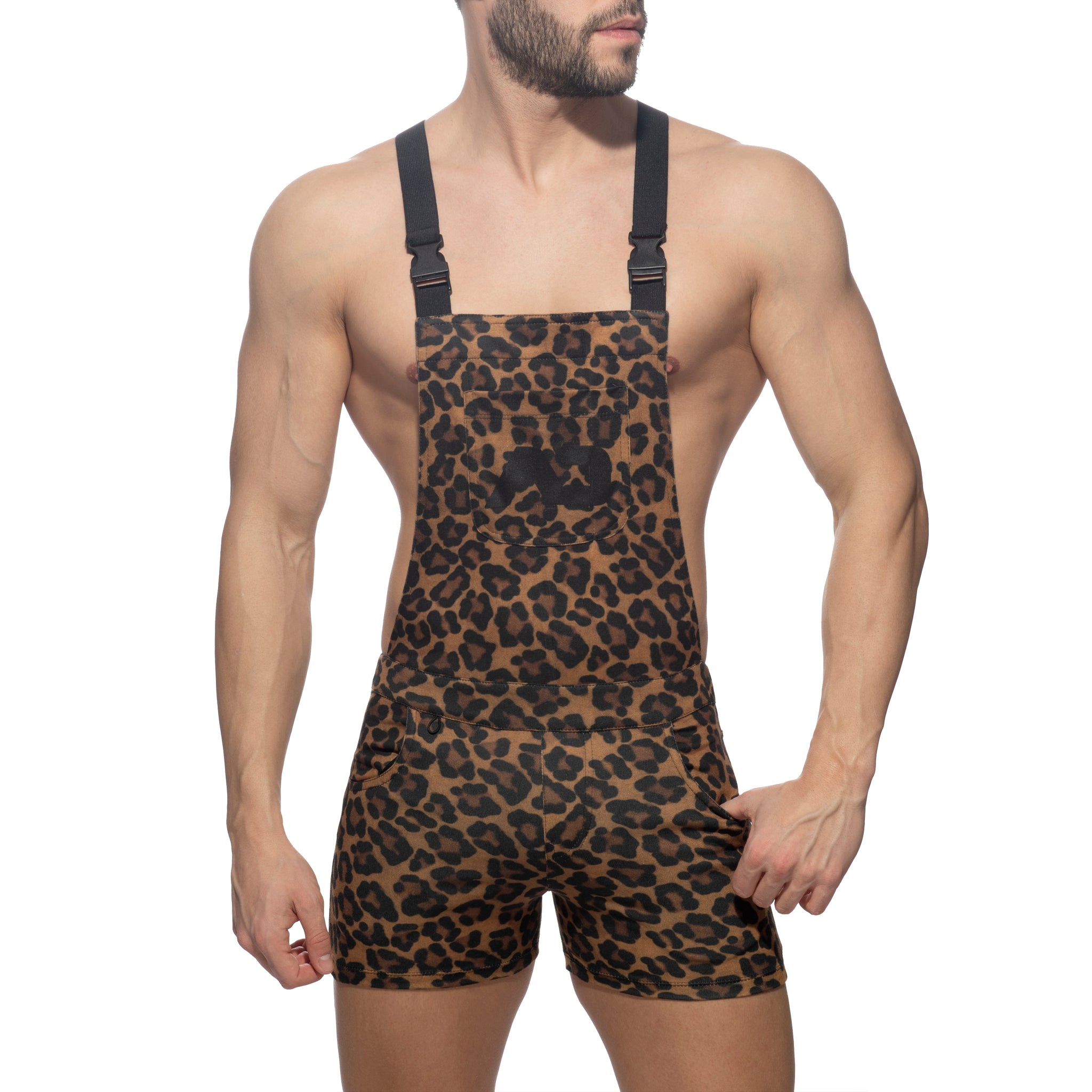 Addicted Leopard Overalls Brown AD1133