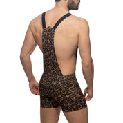 Addicted Leopard Overalls Brown AD1133