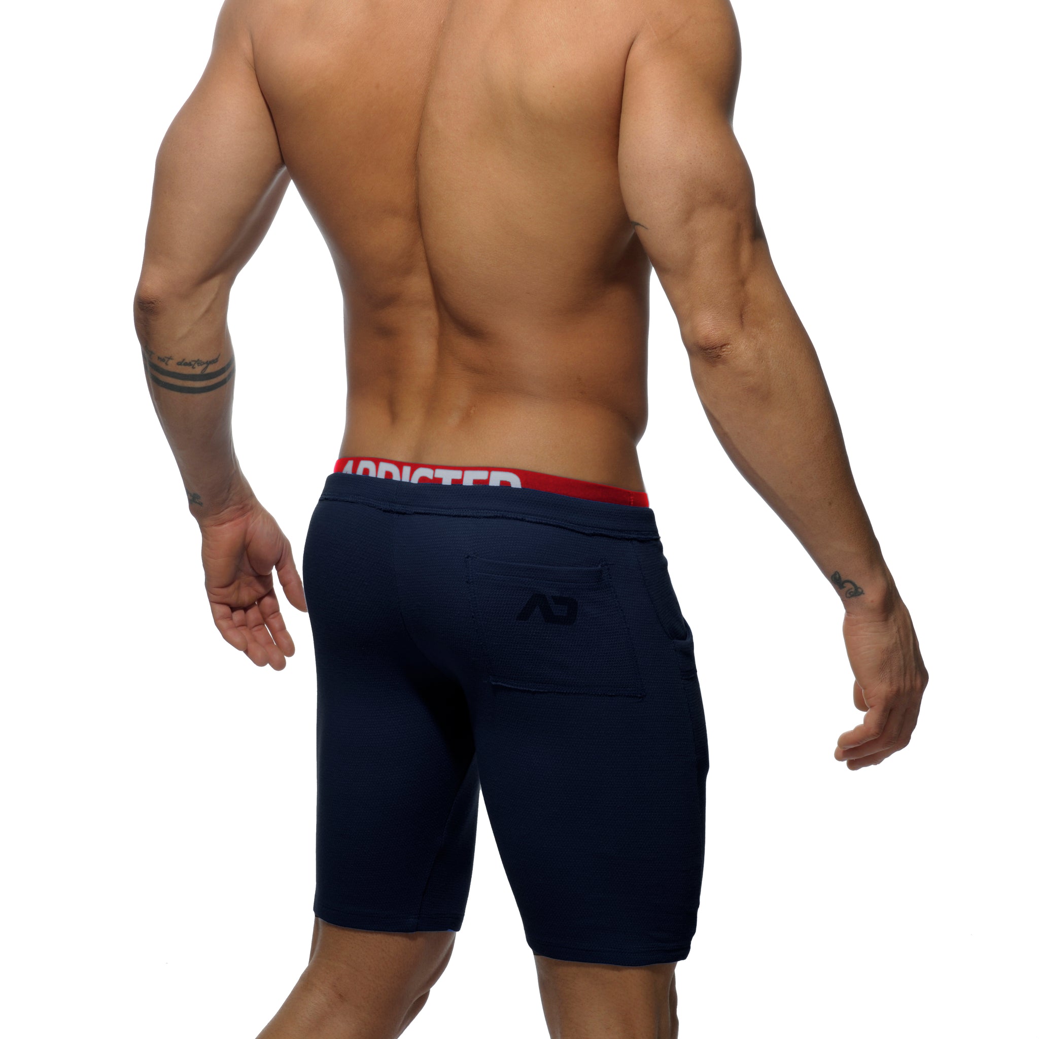 Addicted Combined Waistbrand Knee Pant Navy AD417
