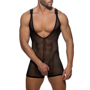 Addicted Mesh Wrestling Suit Black AD945