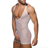 Addicted Mesh Wrestling Suit White AD945