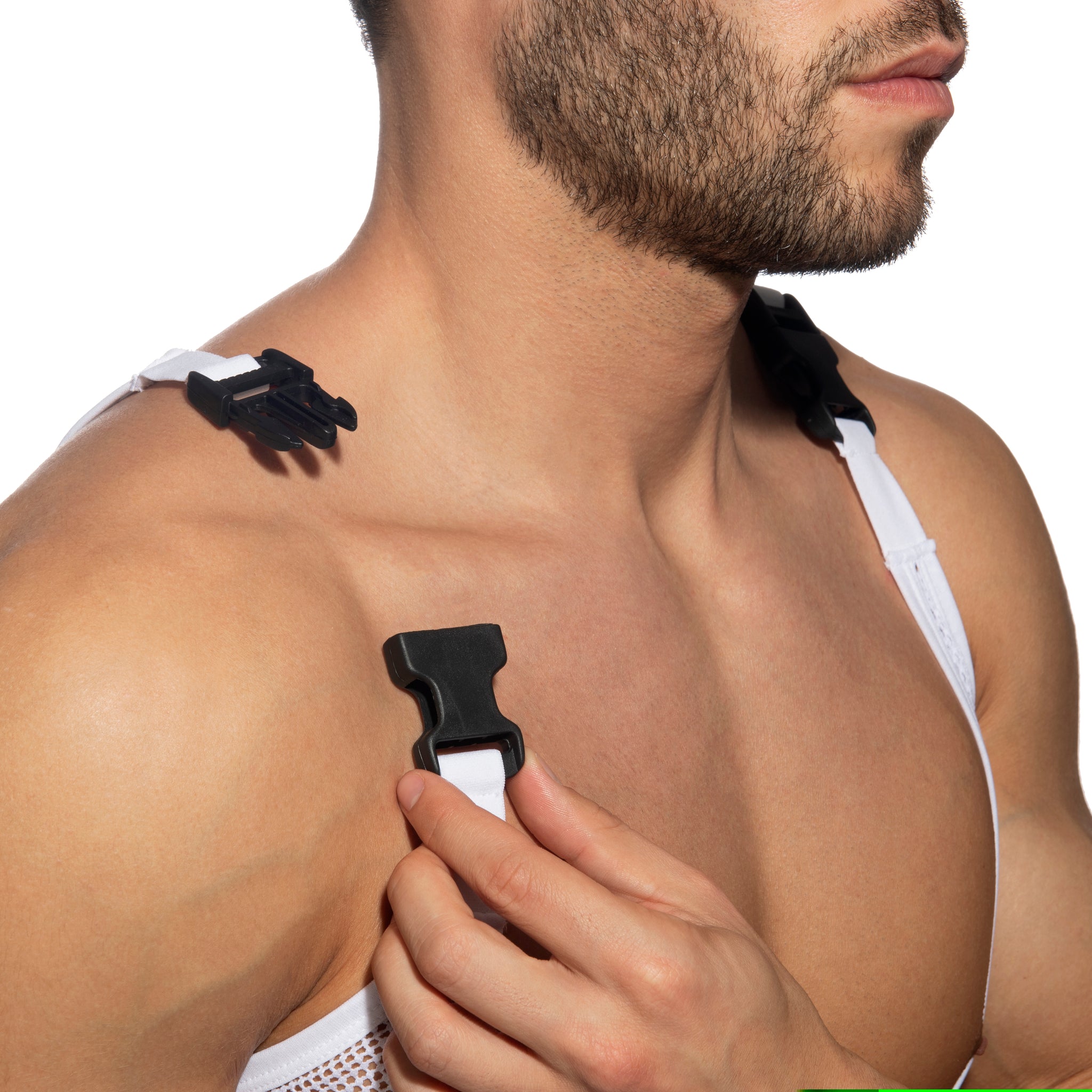 Addicted Mesh Wrestling Suit White AD945