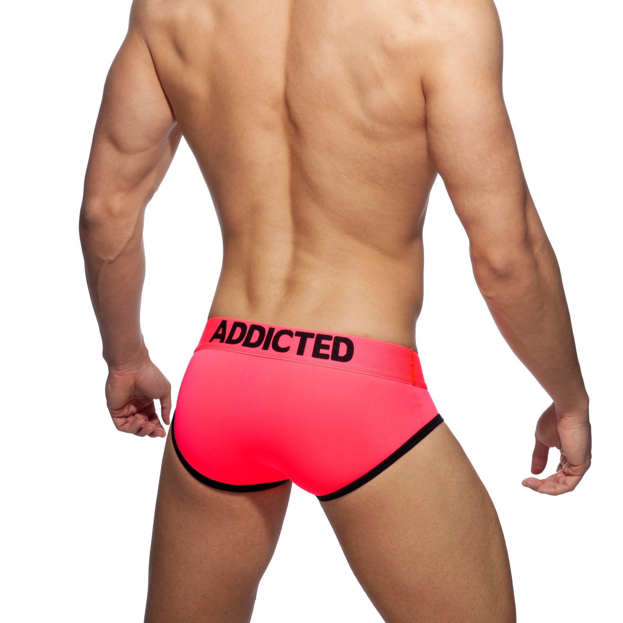 Addicted Neon Cockring Swimderwear Brief Neon Pink AD917