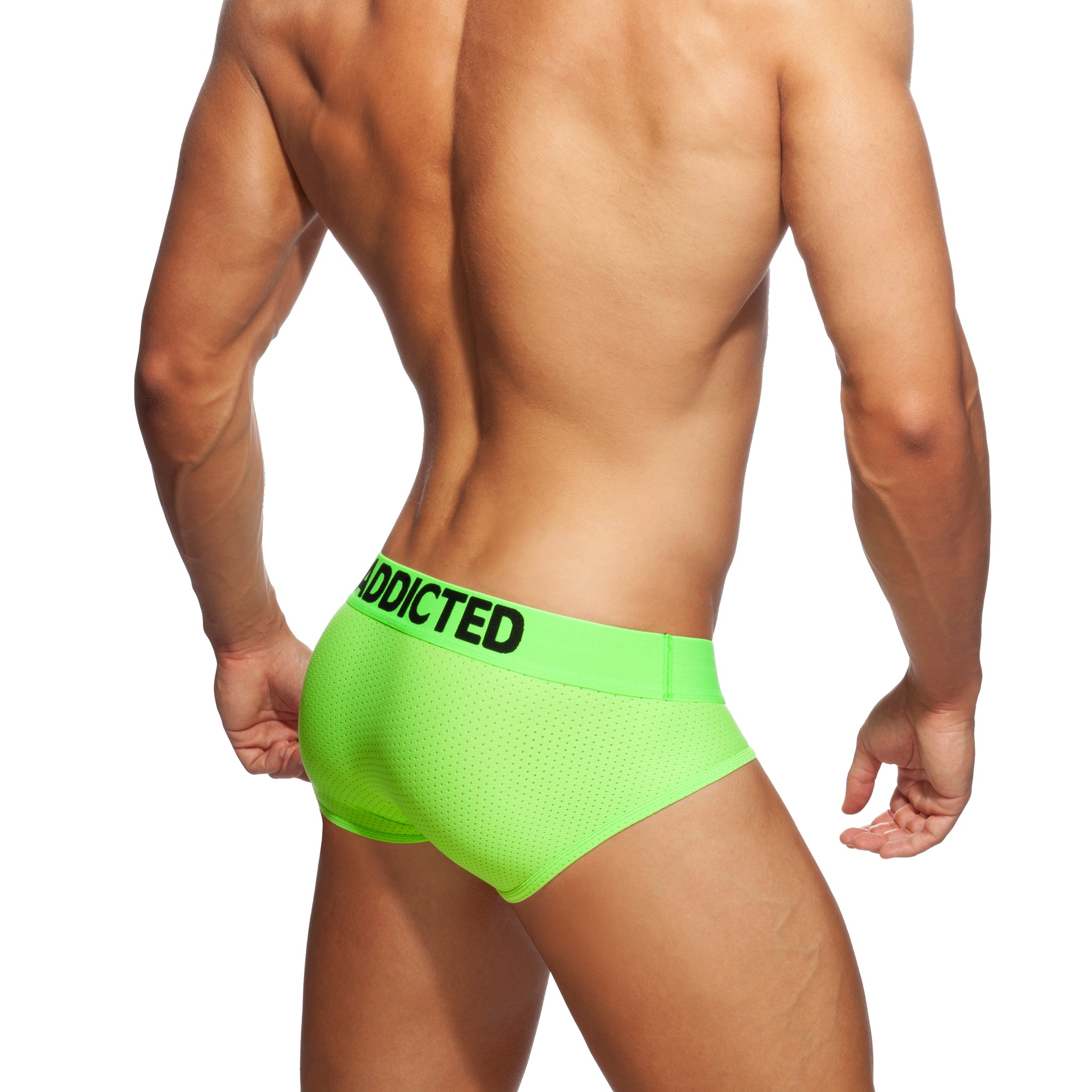 Addicted Ring Up Neon Mesh Brief Neon Green AD951