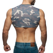 Addicted Sleeveless Camo Crop Top Camouflage AD869