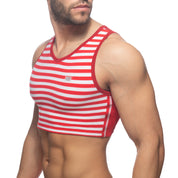 Addicted Sailor Velvet Crop Top Red AD944