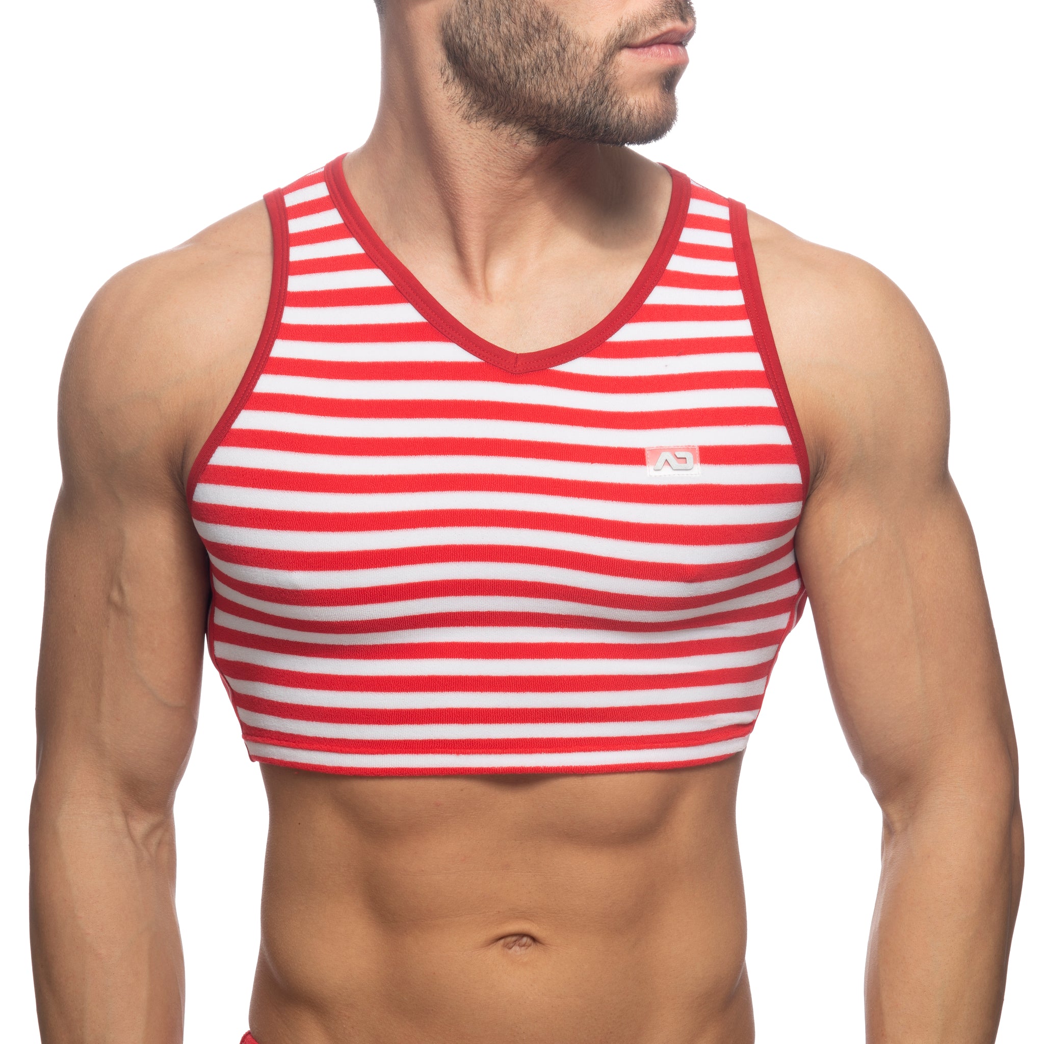 Addicted Sailor Velvet Crop Top Red AD944