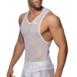 Addicted Mesh Sleeveless Hoody White AD968