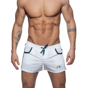 Addicted Mesh Rainbow Short White ADS178