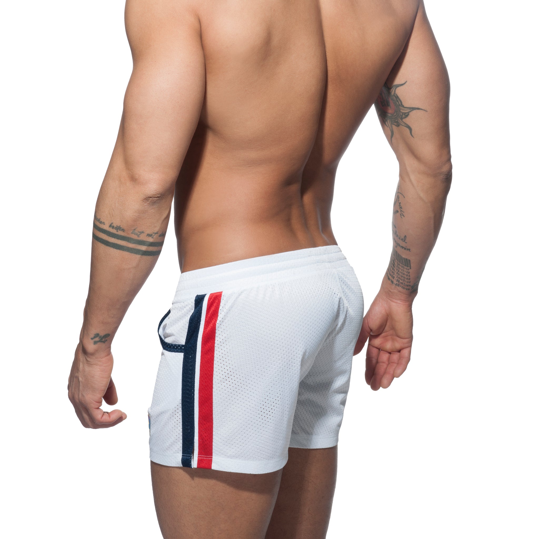 Addicted Mesh Rainbow Short White ADS178