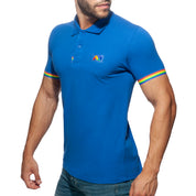 Addicted Rainbow Polo Shirt Royal Blue AD960