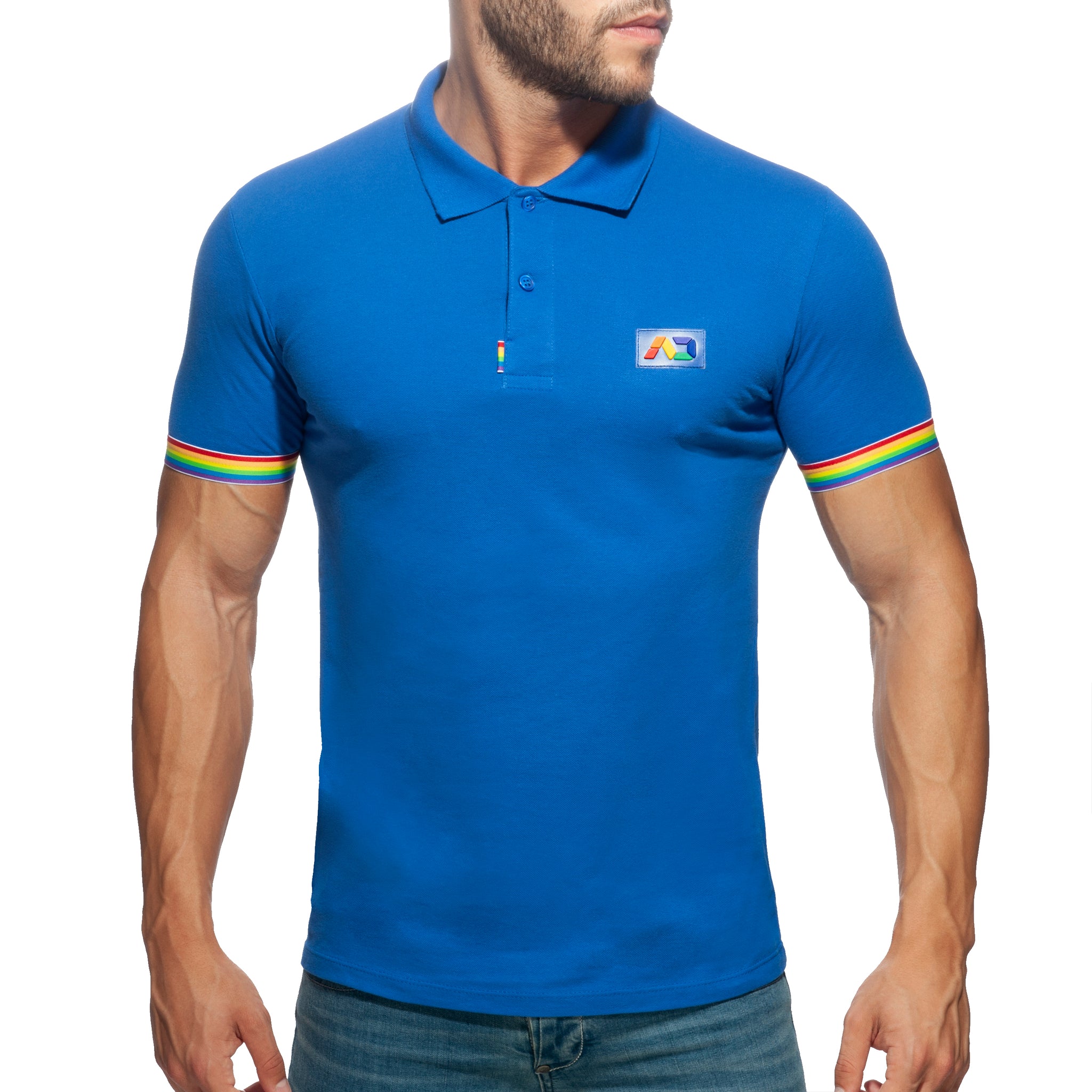 Addicted Rainbow Polo Shirt Royal Blue AD960