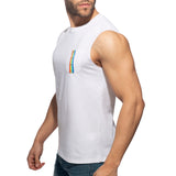 Addicted Rainbow Tape Tank Top White AD992