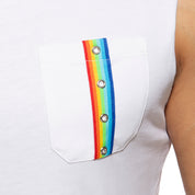 Addicted Rainbow Tape Tank Top White AD992