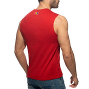 Addicted Rainbow Tape Tank Top Red AD992