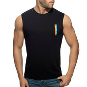 Addicted Rainbow Tape Tank Top Black AD992