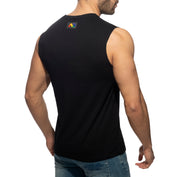 Addicted Rainbow Tape Tank Top Black AD992