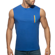 Addicted Rainbow Tape Tank Top Royal Blue AD992