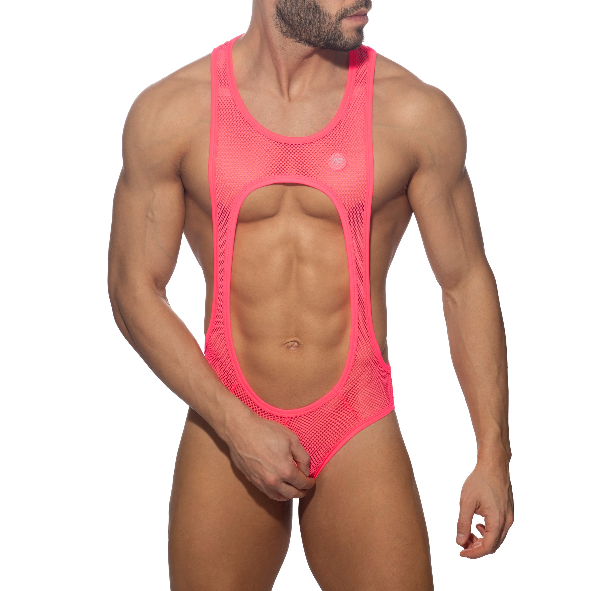 Addicted Sexy Mesh Singlet Neon Pink ADP03