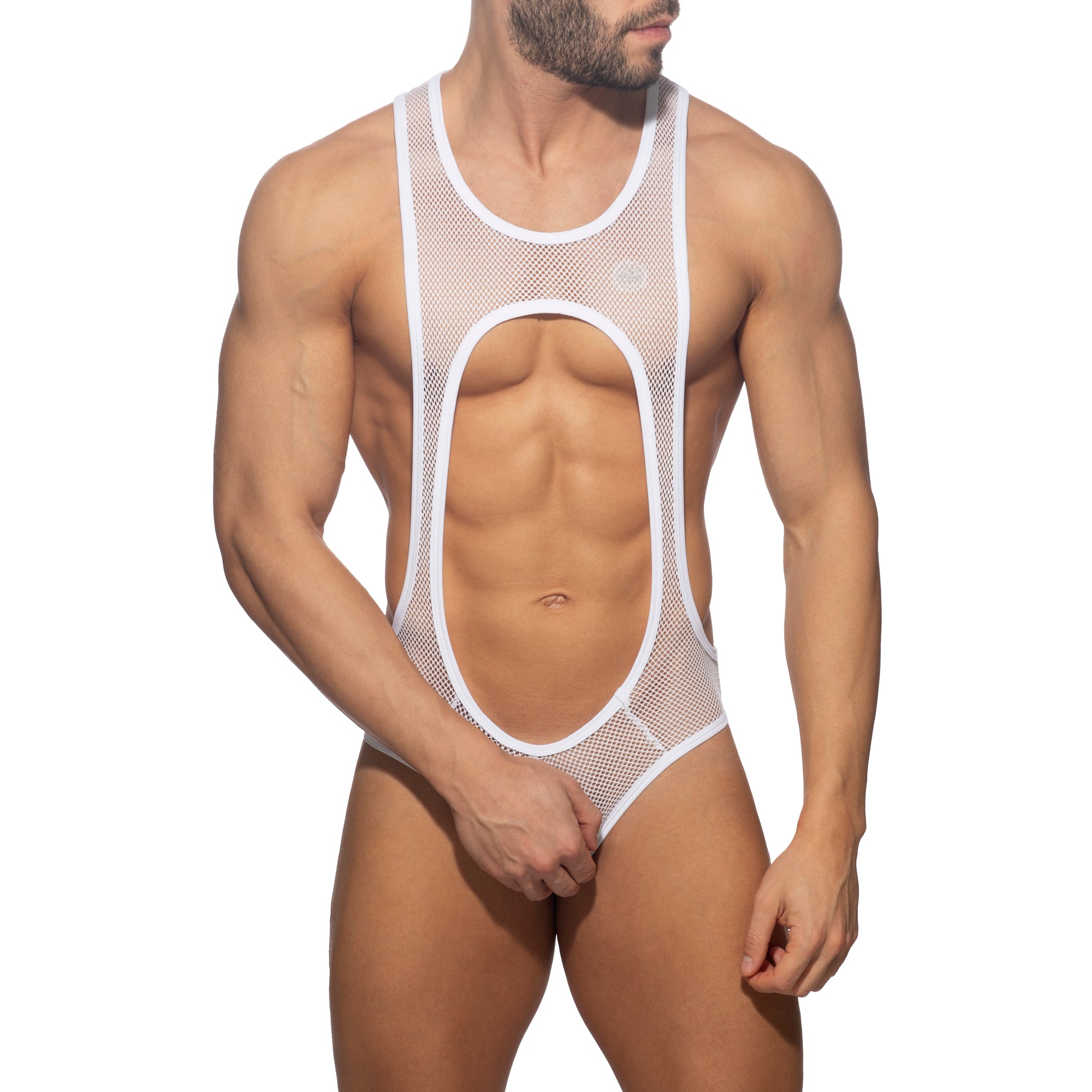 Addicted Sexy Mesh Singlet White ADP03