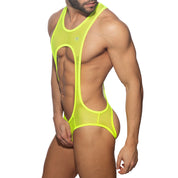 Addicted Sexy Mesh Singlet Neon Yellow ADP03