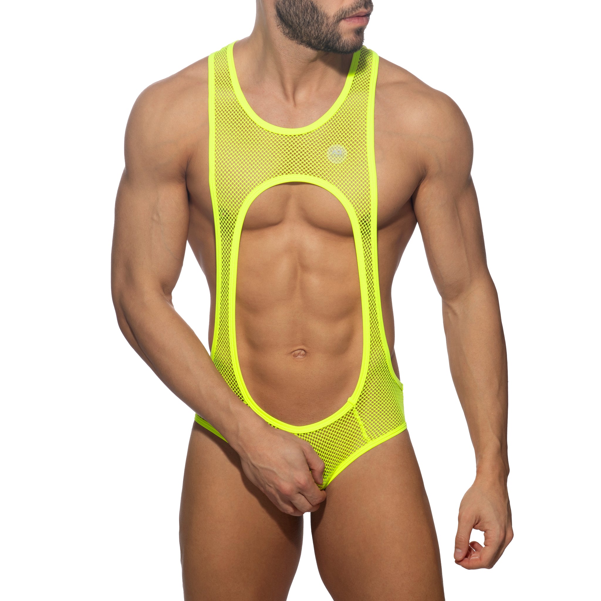 Addicted Sexy Mesh Singlet Neon Yellow ADP03