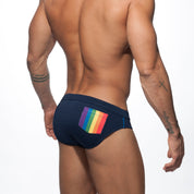 Addicted Rainbow Swim Brief Navy ADS195