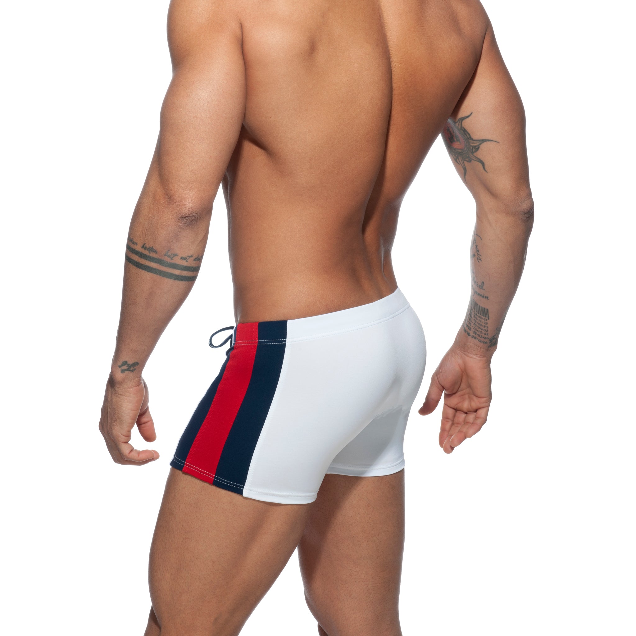 Addicted Stripes Basic Swim Boxer White ADS213