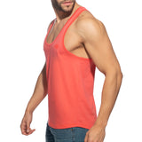 Addicted U-Neck Cotton Tank Top Coral AD997