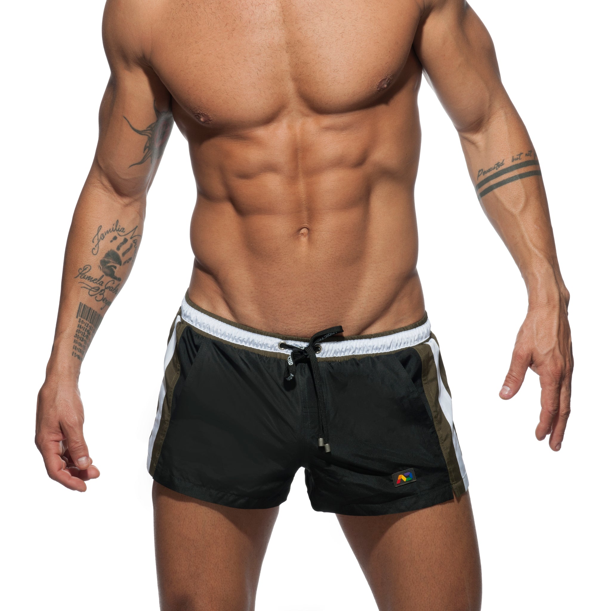 Addicted Stripes Basic Swim Short Black ADS214