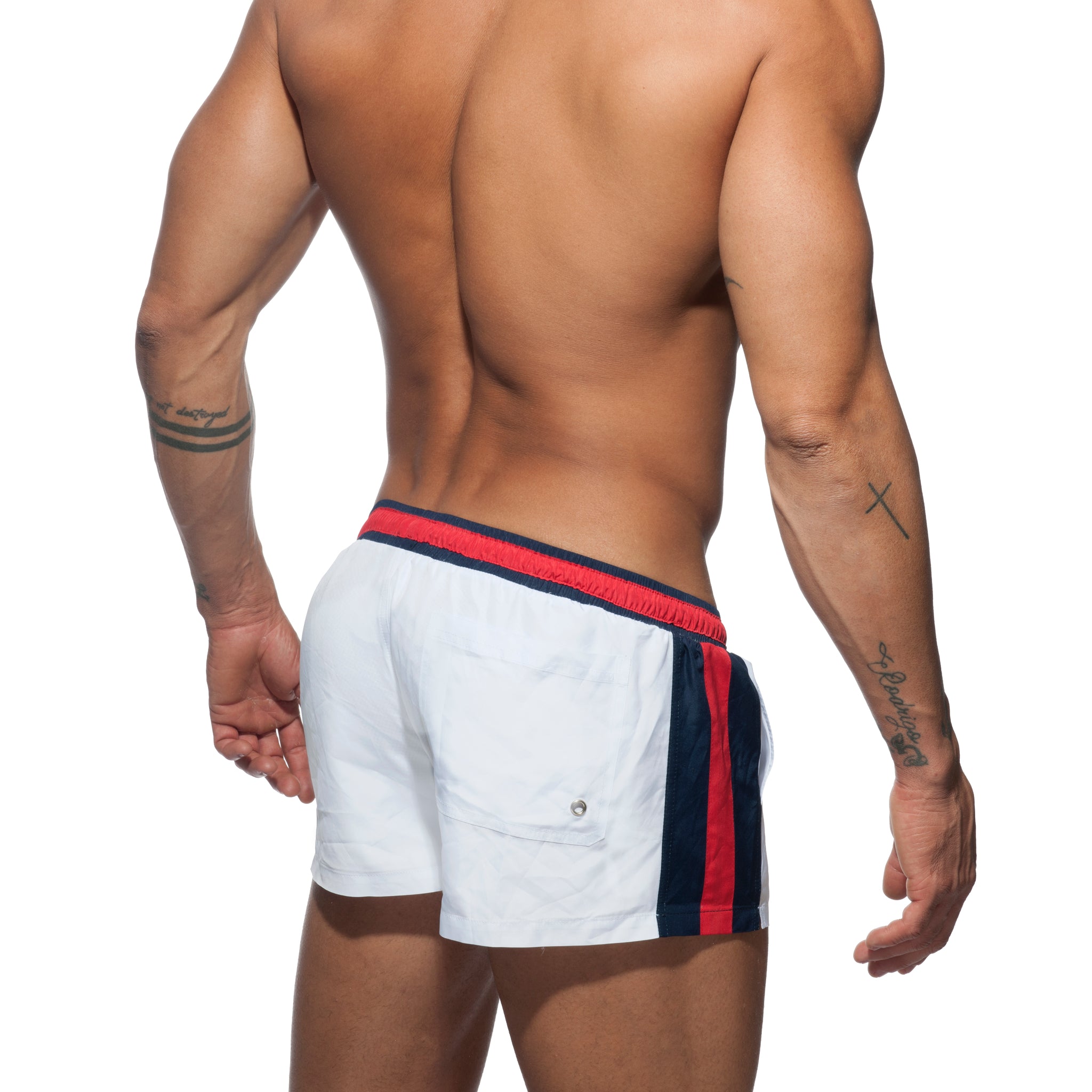 Addicted Stripes Basic Swim Short White ADS214