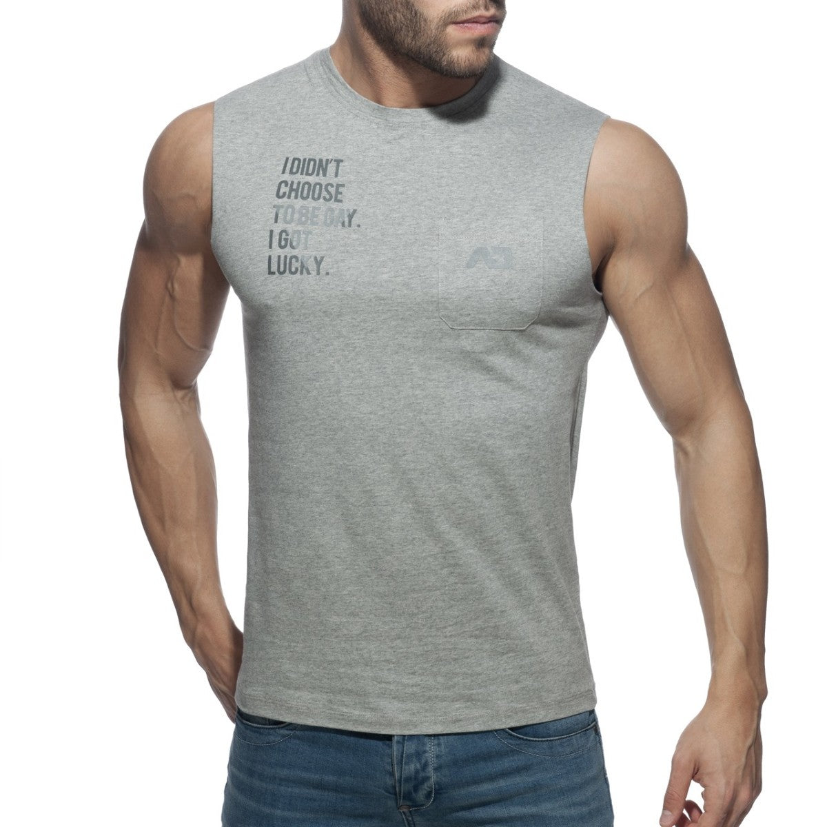 Addicted Proud 2 Be Gay Tanktop Heather Grey AD959