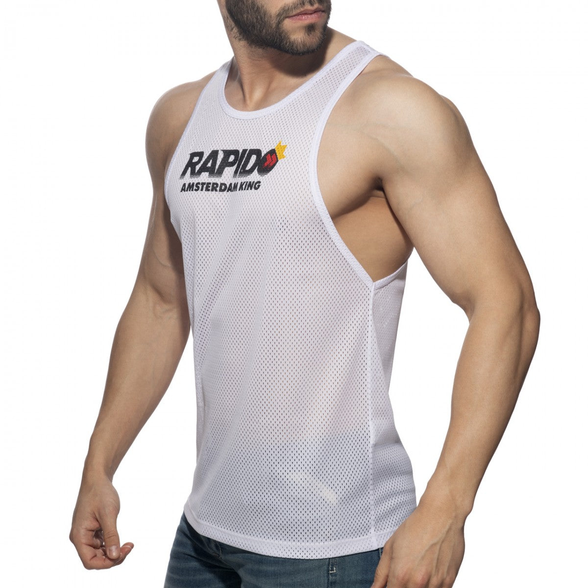 Addicted King Rapido Mesh Tank Top White PU480