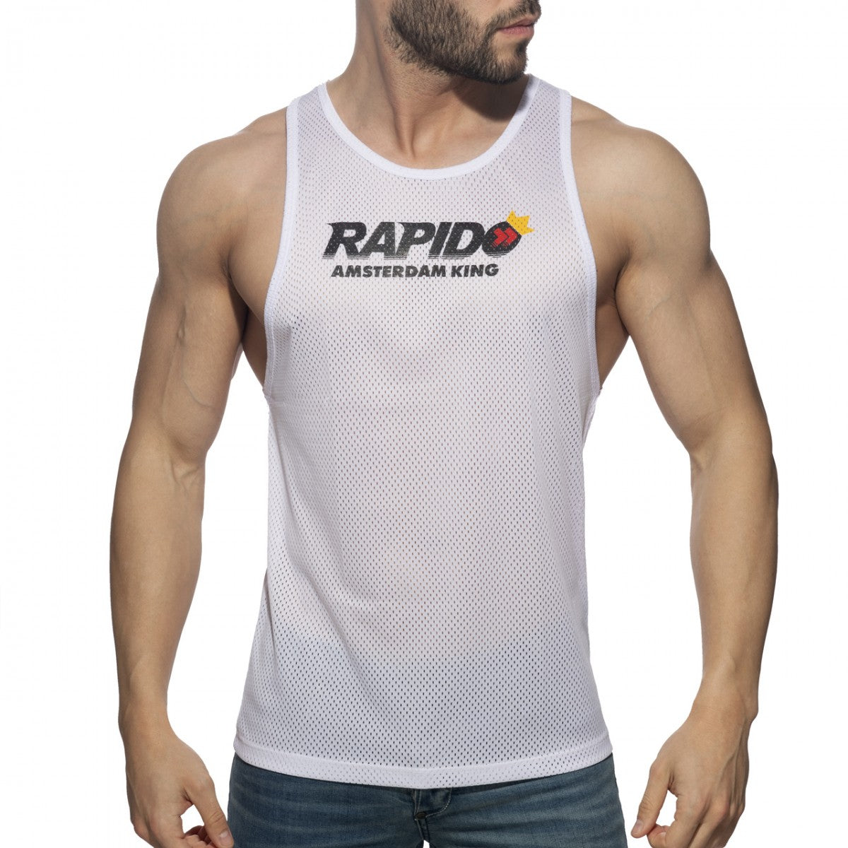 Addicted King Rapido Mesh Tank Top White PU480