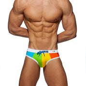 Addicted Rainbow Swim Brief White ADS238