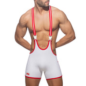 Addicted Rainbow Tape Wrestling Suit White ADS322