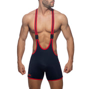 Addicted Rainbow Tape Wrestling Suit Navy ADS322