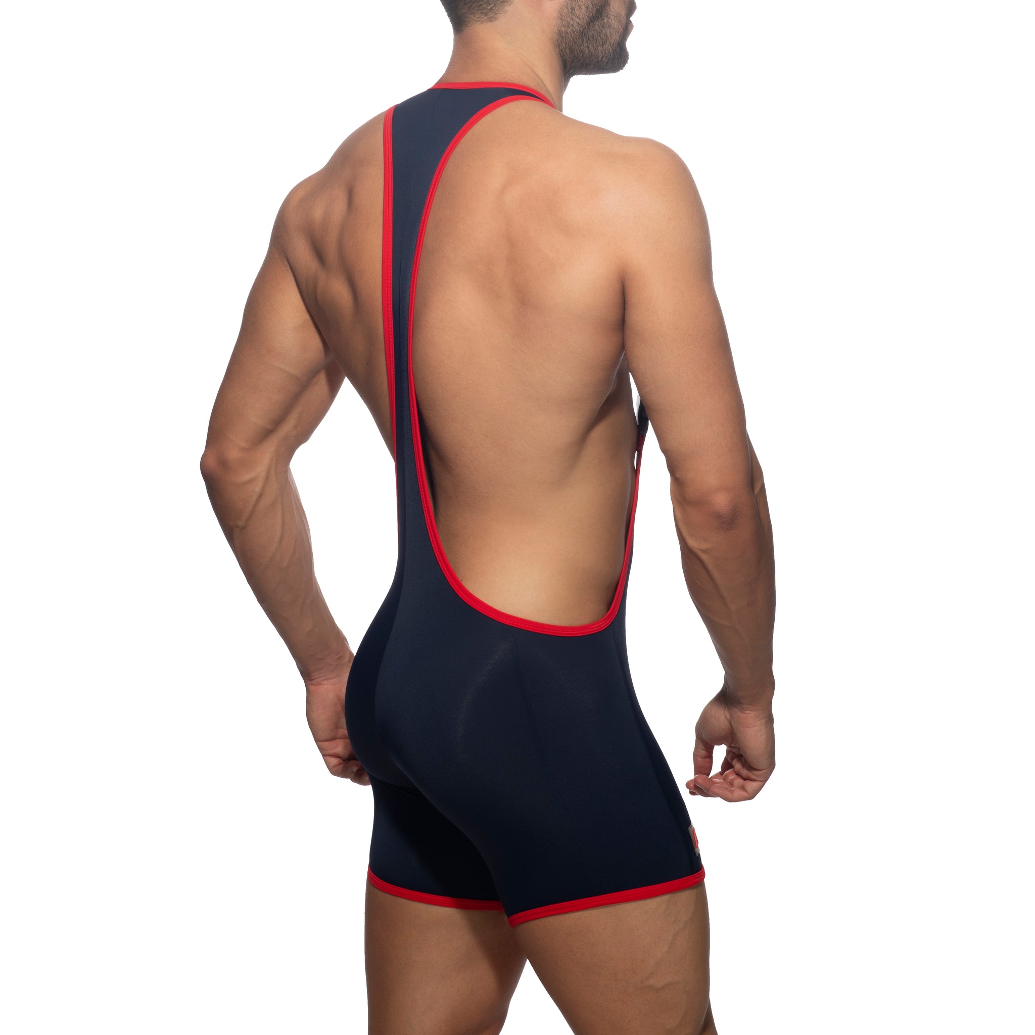 Addicted Rainbow Tape Wrestling Suit Navy ADS322