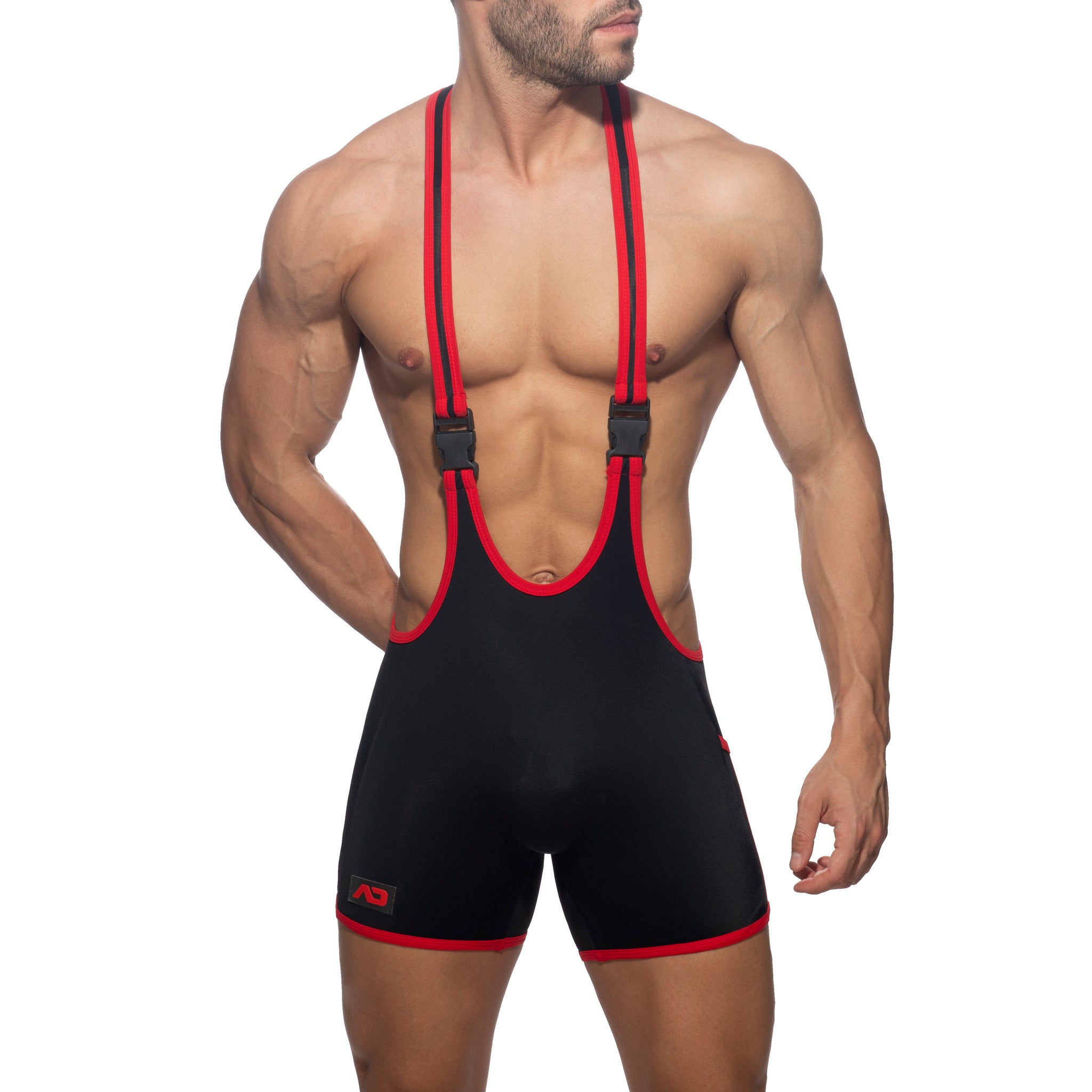 Addicted Rainbow Tape Wrestling Suit Black ADS322