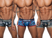 Addicted 3 Pack Camo Mesh Boxer Push Up Multi AD698P