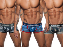 Addicted 3 Pack Camo Mesh Boxer Push Up Multi AD698P