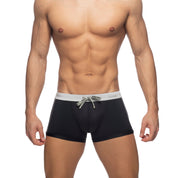 Addicted Black Striped Swim Trunk Silver ADS282