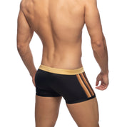 Addicted Black Striped Swim Trunk Gold ADS282