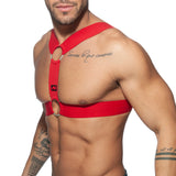 AD Fetish Double Ring Harness Red ADF116